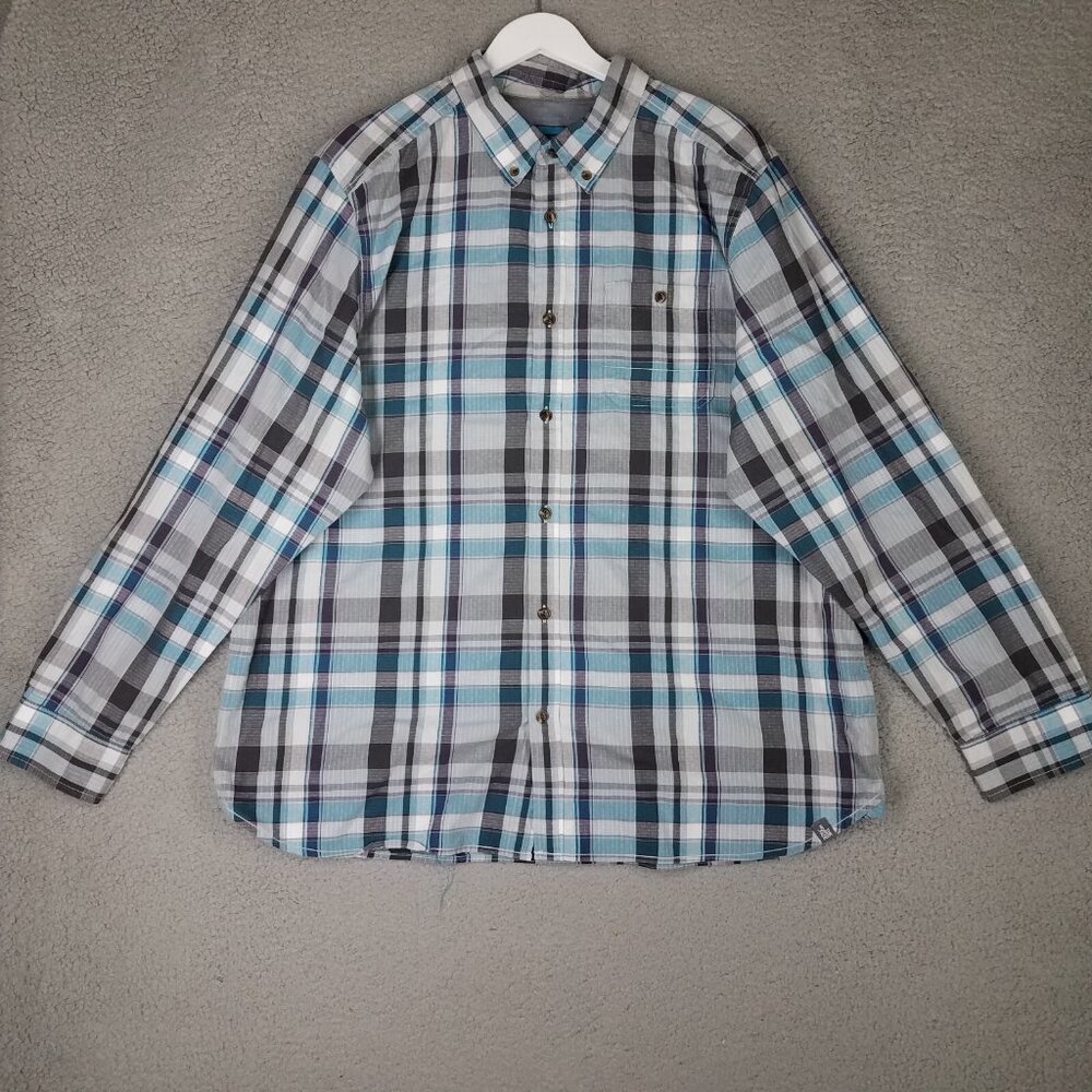 The North Face Button Down Shirt Adult XXL 2XL Plaid Long Sleeve Casual Travel